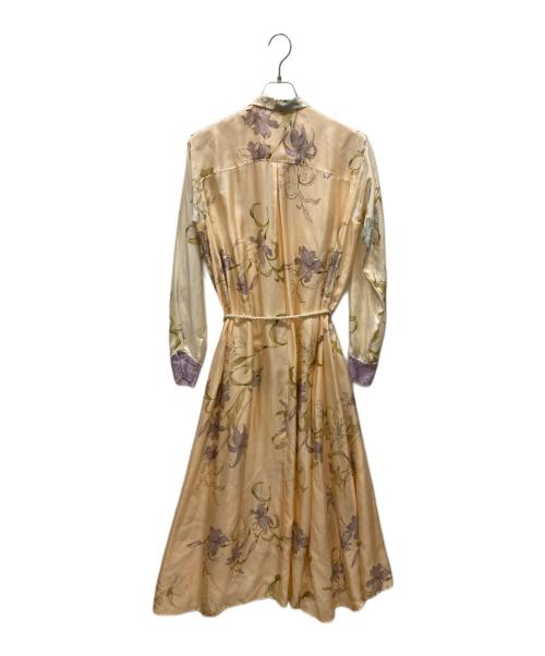 forte forte（フォルテ・フォルテ）forte forte (フォルテ・フォルテ) 花柄シルクワンピース ベージュ サイズ:1の古着・服飾アイテム