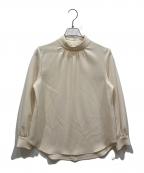 theoryセオリー）の古着「クラッシッククレープスタンドカラーブラウス」｜アイボリー