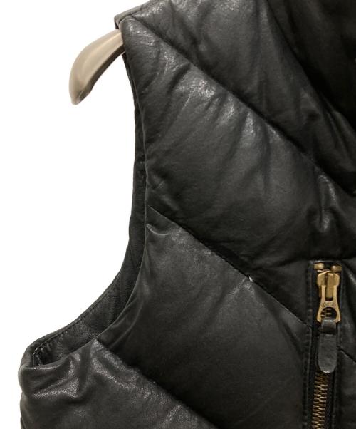 SHARE SPIRIT（シェアスピリット）SHARE SPIRIT (シェアスピリット) ラムレザーダウンベスト ブラック サイズ:Lの古着・服飾アイテム