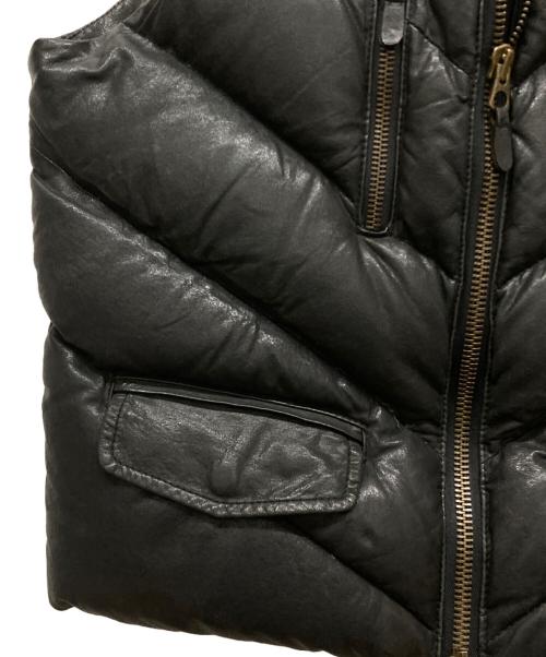 SHARE SPIRIT（シェアスピリット）SHARE SPIRIT (シェアスピリット) ラムレザーダウンベスト ブラック サイズ:Lの古着・服飾アイテム
