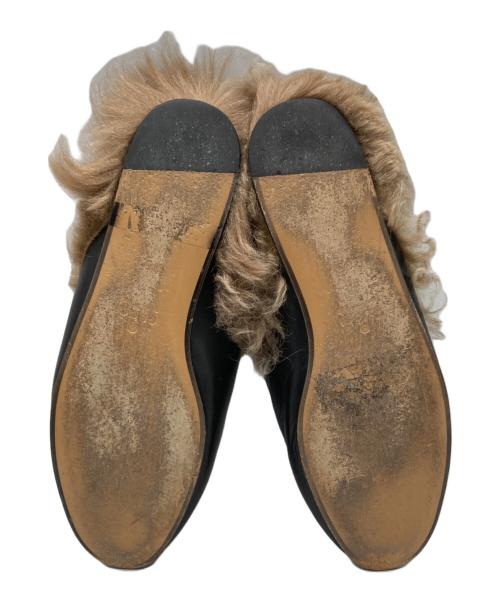 GUCCI（グッチ）GUCCI (グッチ) ホースビットファー付きローファー ブラック サイズ:35の古着・服飾アイテム