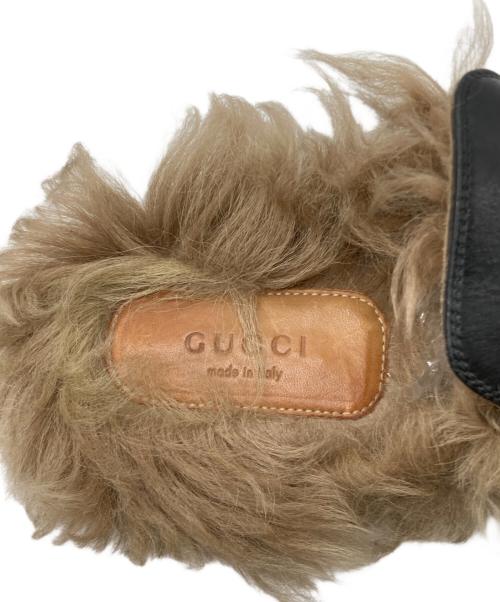 GUCCI（グッチ）GUCCI (グッチ) ホースビットファー付きローファー ブラック サイズ:35の古着・服飾アイテム