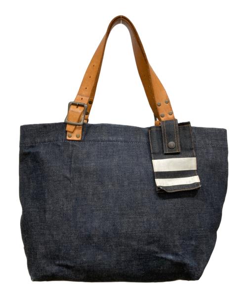 MOMOTARO JEANS（桃太郎ジーンズ）MOMOTARO JEANS (桃太郎ジーンズ) MOMO KOJIMAプリントトートバッグ インディゴの古着・服飾アイテム