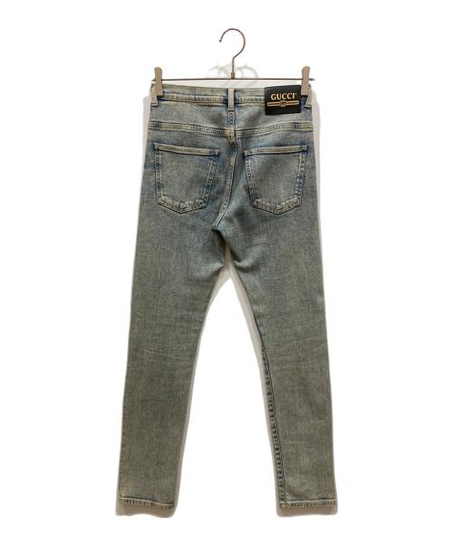 GUCCI（グッチ）GUCCI (グッチ) ロゴパッチスキニーデニムパンツ インディゴ サイズ:SIZE 28の古着・服飾アイテム