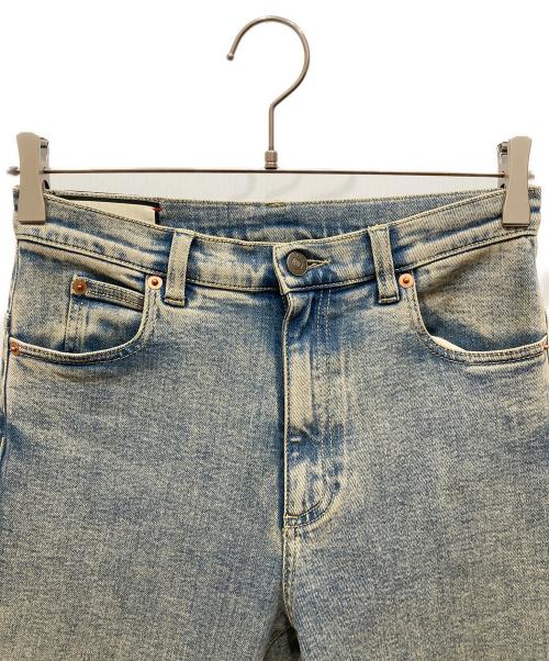GUCCI（グッチ）GUCCI (グッチ) ロゴパッチスキニーデニムパンツ インディゴ サイズ:SIZE 28の古着・服飾アイテム