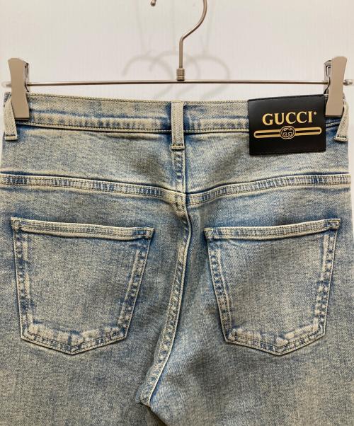 GUCCI（グッチ）GUCCI (グッチ) ロゴパッチスキニーデニムパンツ インディゴ サイズ:SIZE 28の古着・服飾アイテム