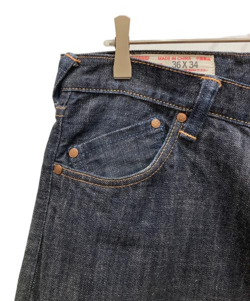 YAMANE（ヤマネ）YAMANE (ヤマネ) ペイントデニムパンツ インディゴ サイズ:SIZE 36×34の古着・服飾アイテム