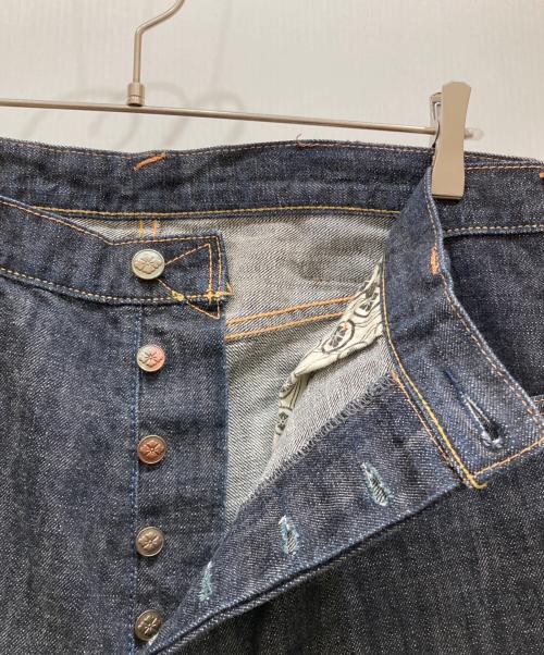 YAMANE（ヤマネ）YAMANE (ヤマネ) ペイントデニムパンツ インディゴ サイズ:SIZE 36×34の古着・服飾アイテム