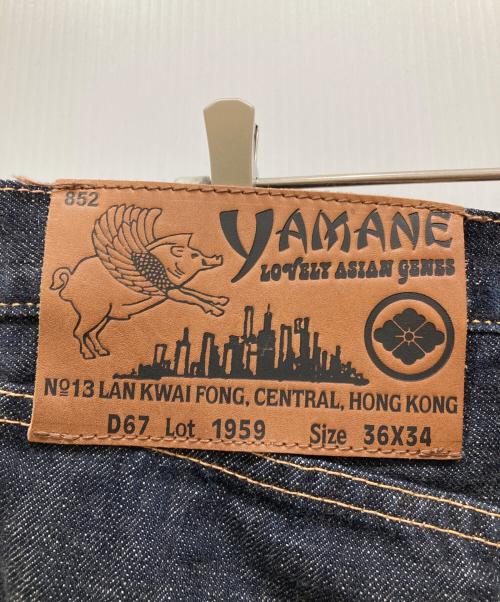 YAMANE（ヤマネ）YAMANE (ヤマネ) ペイントデニムパンツ インディゴ サイズ:SIZE 36×34の古着・服飾アイテム