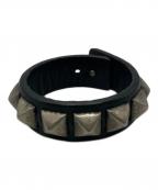 Hysteric Glamourヒステリックグラマー）の古着「スタッズ レザー バングル」｜ブラック