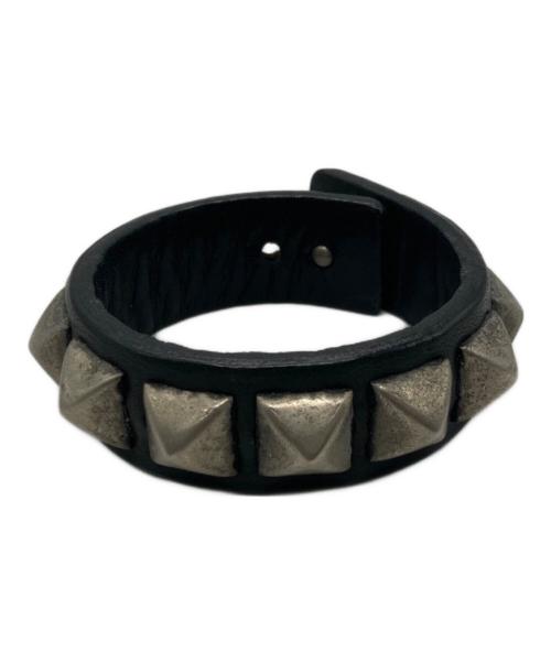 Hysteric Glamour（ヒステリックグラマー）Hysteric Glamour (ヒステリックグラマー) スタッズ レザー バングル ブラックの古着・服飾アイテム