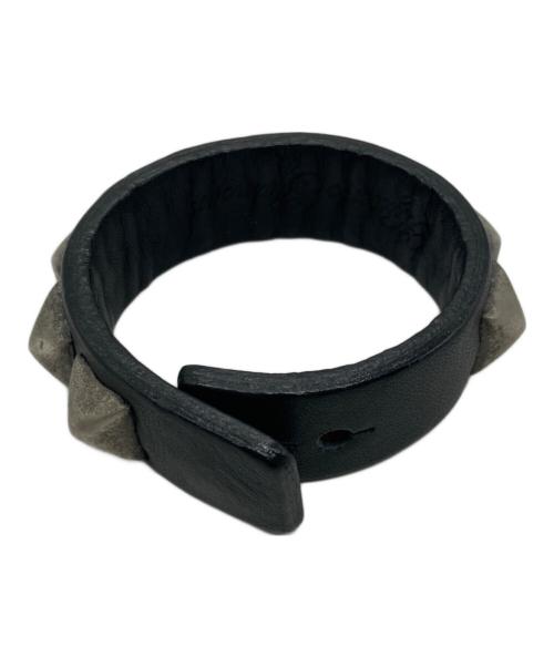 Hysteric Glamour（ヒステリックグラマー）Hysteric Glamour (ヒステリックグラマー) スタッズ レザー バングル ブラックの古着・服飾アイテム