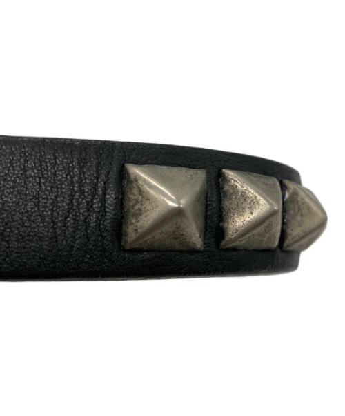 Hysteric Glamour（ヒステリックグラマー）Hysteric Glamour (ヒステリックグラマー) スタッズ レザー バングル ブラックの古着・服飾アイテム