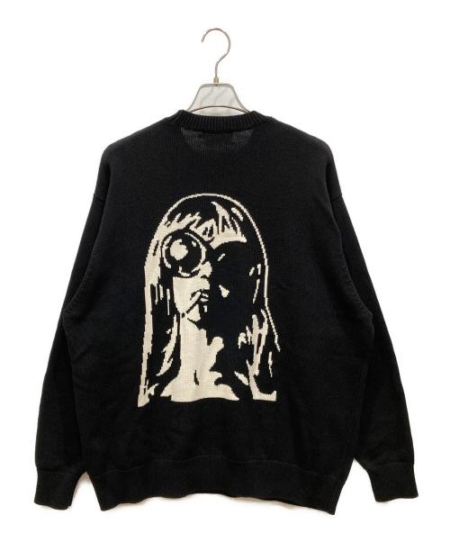 Hysteric Glamour（ヒステリックグラマー）Hysteric Glamour (ヒステリックグラマー) ]THE BAD GIRLS編込 セーター ブラック サイズ:SIZE XLの古着・服飾アイテム