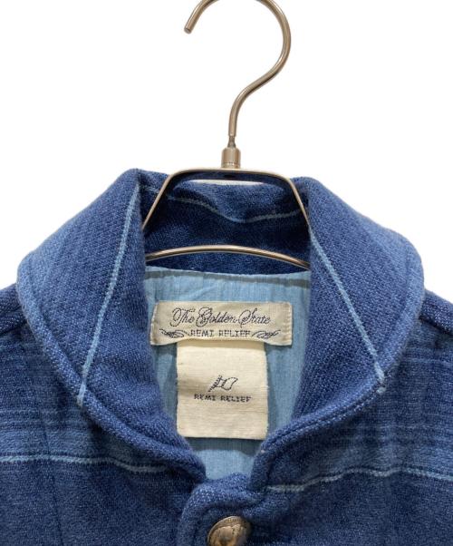 REMI RELIEF（レミレリーフ）REMI RELIEF (レミレリーフ) インディゴ染ネイティブ柄ジャケット インディゴ サイズ:SIZE Sの古着・服飾アイテム