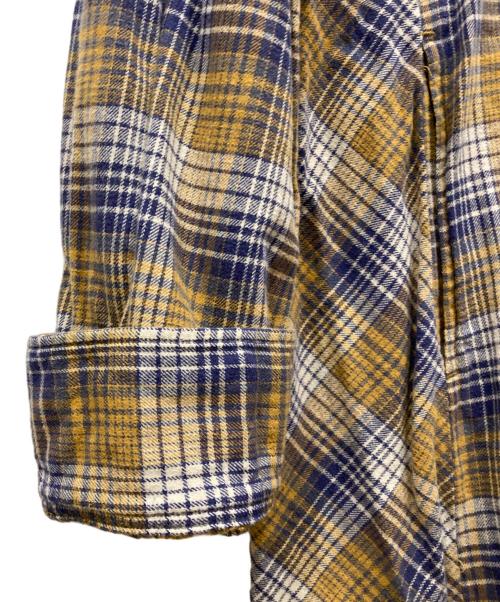 Hysteric Glamour（ヒステリックグラマー）Hysteric Glamour (ヒステリックグラマー) HEART BREAKER刺繍 グランジカスタムシャツワンピース ベージュ×ブルー サイズ:freeの古着・服飾アイテム