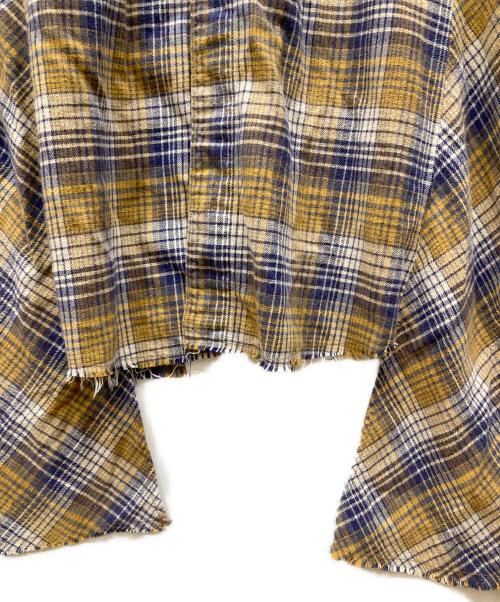 Hysteric Glamour（ヒステリックグラマー）Hysteric Glamour (ヒステリックグラマー) HEART BREAKER刺繍 グランジカスタムシャツワンピース ベージュ×ブルー サイズ:freeの古着・服飾アイテム