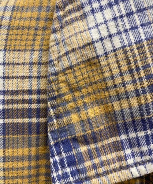 Hysteric Glamour（ヒステリックグラマー）Hysteric Glamour (ヒステリックグラマー) HEART BREAKER刺繍 グランジカスタムシャツワンピース ベージュ×ブルー サイズ:freeの古着・服飾アイテム