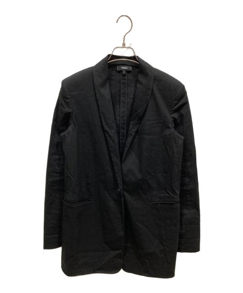theory（セオリー）theory (セオリー) リネンテーラードジャケット ブラック サイズ:SIZE 0の古着・服飾アイテム