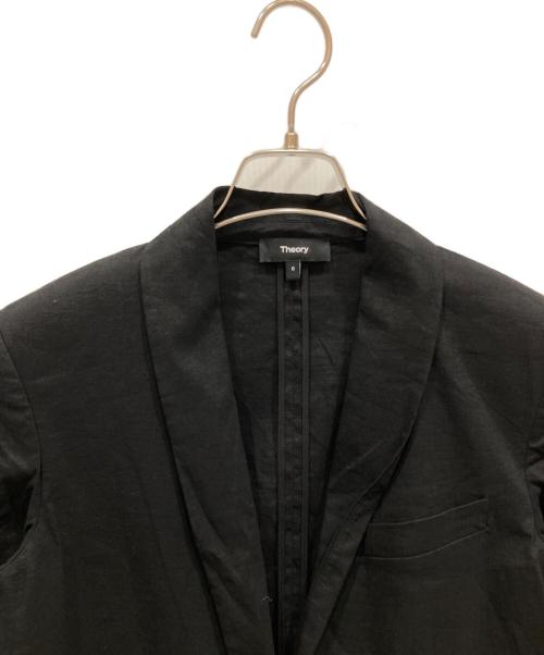 theory（セオリー）theory (セオリー) リネンテーラードジャケット ブラック サイズ:SIZE 0の古着・服飾アイテム