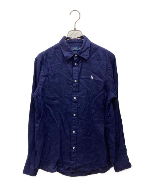 POLO RALPH LAUREN（ポロ・ラルフローレン）POLO RALPH LAUREN (ポロ・ラルフローレン) リラックスフィットリネンシャツ ネイビー サイズ:SIZE Mの古着・服飾アイテム