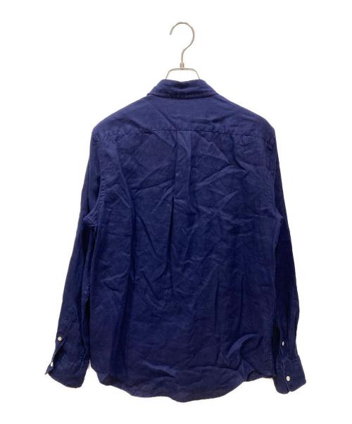 POLO RALPH LAUREN（ポロ・ラルフローレン）POLO RALPH LAUREN (ポロ・ラルフローレン) リラックスフィットリネンシャツ ネイビー サイズ:SIZE Mの古着・服飾アイテム