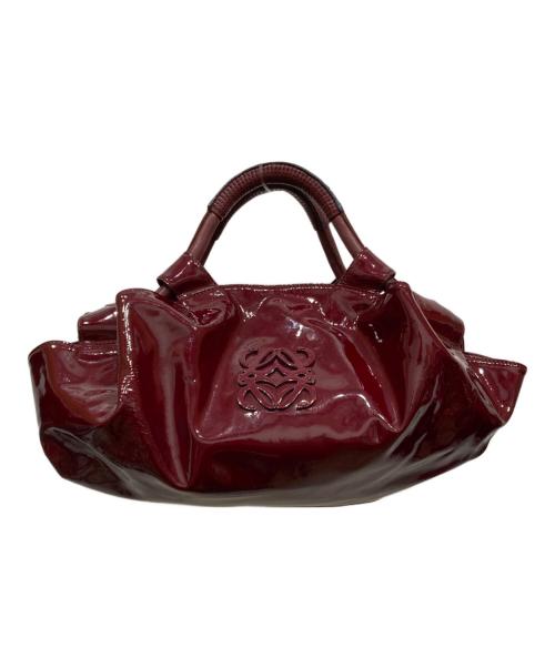 LOEWE（ロエベ）LOEWE (ロエベ) エナメルハンドバッグ ワインレッドの古着・服飾アイテム