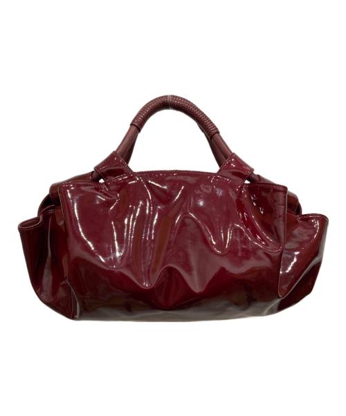 LOEWE（ロエベ）LOEWE (ロエベ) エナメルハンドバッグ ワインレッドの古着・服飾アイテム