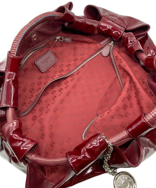 LOEWE（ロエベ）LOEWE (ロエベ) エナメルハンドバッグ ワインレッドの古着・服飾アイテム