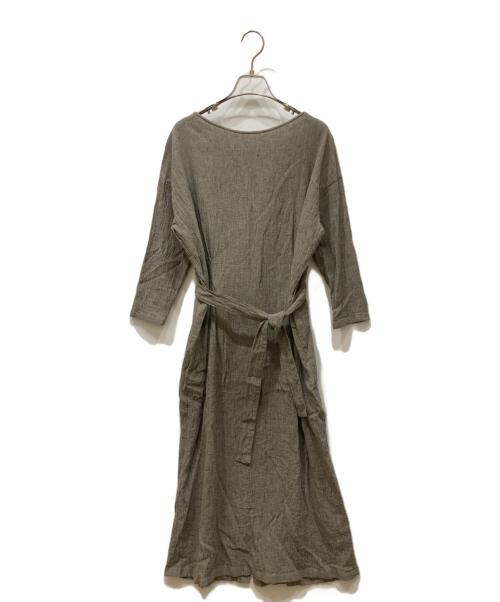 evam eva（エヴァムエヴァ）evam eva (エヴァムエヴァ) linen cotton one-piece ブラウン サイズ:SIZE Mの古着・服飾アイテム