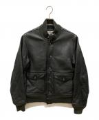 Andfamilys Co.アンドファミリーズ）の古着「レザーフライトジャケット」｜ブラック