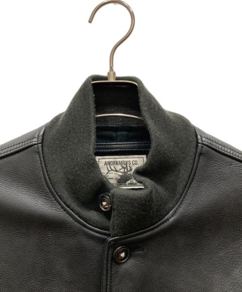 Andfamilys Co.（アンドファミリーズ）Andfamilys Co. (アンドファミリーズ) レザーフライトジャケット ブラック サイズ:40の古着・服飾アイテム