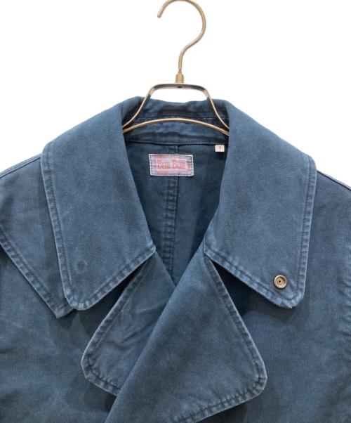 BLUE BLUE（ブルーブルー）BLUE BLUE (ブルーブルー) ジャーマンクロスモーターサイクルコート ネイビー サイズ:SIZE 3の古着・服飾アイテム