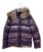 BURBERRY BLACK LABELバーバリーブラックレーベル）の古着「フォックスファー付ダウンジャケット」｜パープル