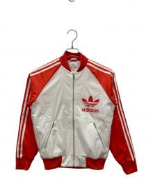 adidas（アディダス）の古着「ナイロントラックジャケット」｜ホワイト×オレンジ