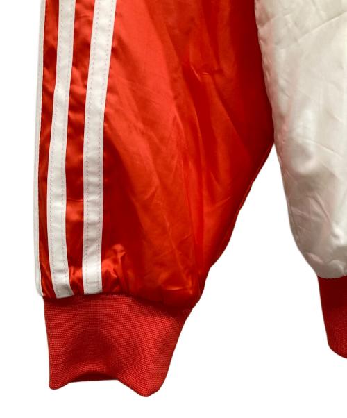 adidas（アディダス）adidas (アディダス) ナイロントラックジャケット ホワイト×オレンジ サイズ:SIZE Mの古着・服飾アイテム
