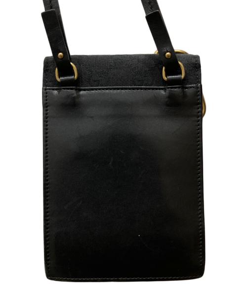 GUCCI（グッチ）GUCCI (グッチ) GGキャンバスフラップショルダーポーチ ブラックの古着・服飾アイテム