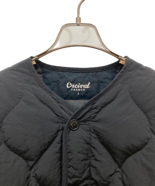 ORCIVAL（オーシバル）ORCIVAL (オーシバル) リモンタナイロンノーカラーキルティングジャケット ブラック サイズ:SIZE 1の古着・服飾アイテム
