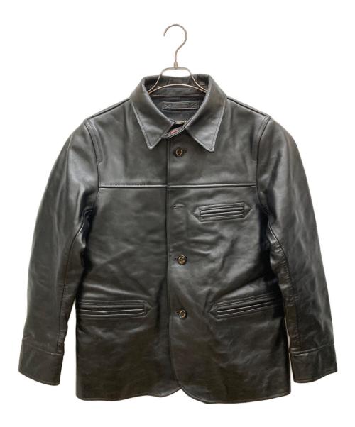 SIMONS SHANGHAI（シモンズシャンハイ）SIMONS SHANGHAI (シモンズシャンハイ) レザーカーコート ブラック サイズ:SIZE Lの古着・服飾アイテム