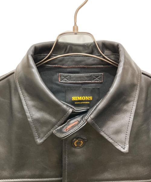 SIMONS SHANGHAI（シモンズシャンハイ）SIMONS SHANGHAI (シモンズシャンハイ) レザーカーコート ブラック サイズ:SIZE Lの古着・服飾アイテム