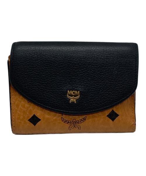 MCM（エムシーエム）MCM (エムシーエム) 3つ折り財布 ブラウン×ブラックの古着・服飾アイテム