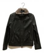 BURBERRY BLACK LABELバーバリーブラックレーベル）の古着「ラムレザーファージャケット」｜ブラック