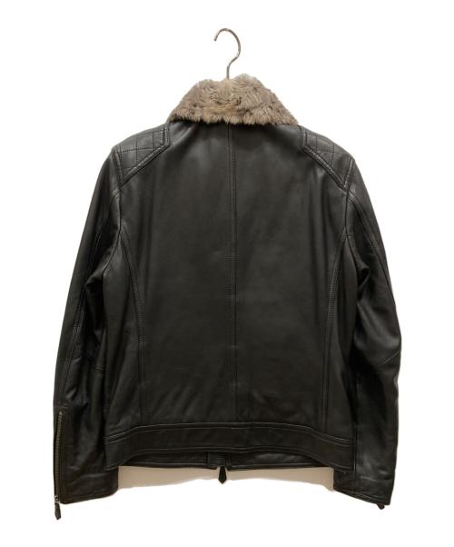 BURBERRY BLACK LABEL（バーバリーブラックレーベル）BURBERRY BLACK LABEL (バーバリーブラックレーベル) ラムレザーファージャケット ブラック サイズ:Ⅼの古着・服飾アイテム