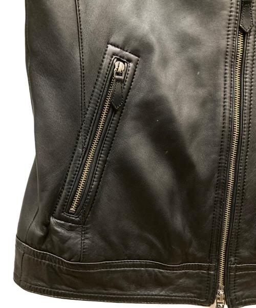 BURBERRY BLACK LABEL（バーバリーブラックレーベル）BURBERRY BLACK LABEL (バーバリーブラックレーベル) ラムレザーファージャケット ブラック サイズ:Ⅼの古着・服飾アイテム