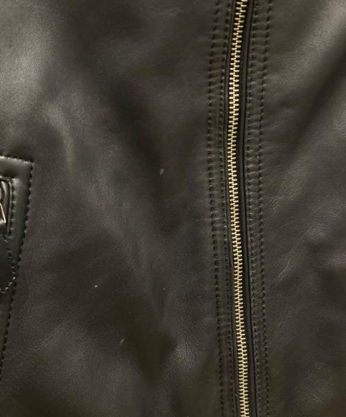 BURBERRY BLACK LABEL（バーバリーブラックレーベル）BURBERRY BLACK LABEL (バーバリーブラックレーベル) ラムレザーファージャケット ブラック サイズ:Ⅼの古着・服飾アイテム
