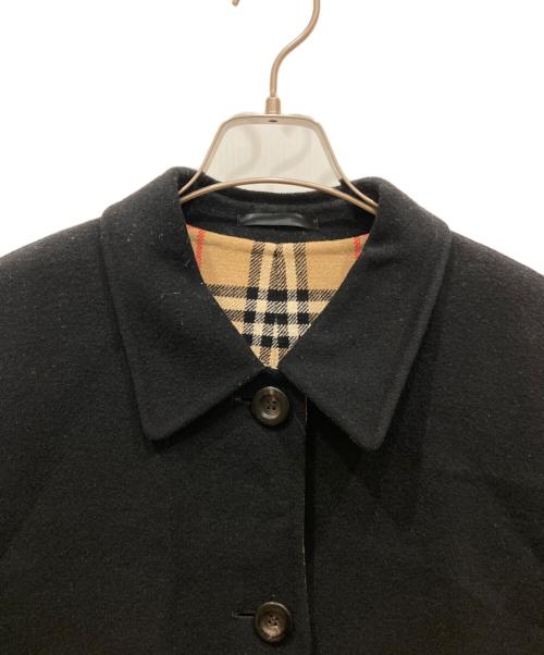 Burberry's（バーバリー）Burberry's (バーバリーズ) ノバチェックウールステンカラーコート ブラック サイズ:SIZE 9ARの古着・服飾アイテム