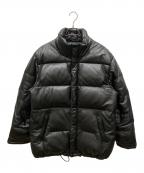AVIREXアヴィレックス）の古着「ラムレザーダウンジャケット」｜ブラック
