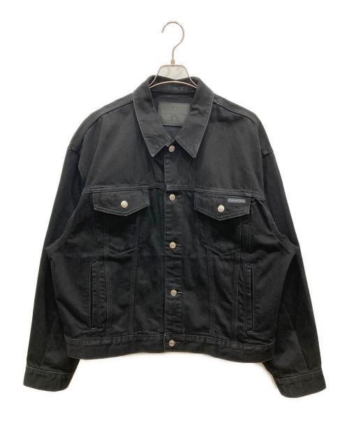 Calvin Klein（カルバンクライン）Calvin Klein (カルバンクライン) 90s クラシックブラックトラッカーデニムジャケット ブラック サイズ:SIZE XLの古着・服飾アイテム