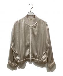 MOGA×戸野塚かおる（モガ×トノツカカオル）の古着「ネイルヴィンテージサテンショートブルゾン」｜アイボリー
