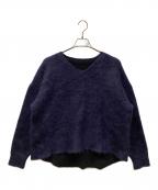 ADOREアドーア）の古着「モヘアニットトップス」｜パープル×ブラック